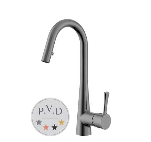 ברז ערבוב למטבח עם מעדן נשלף 44818 גוון:  גאן מטל 