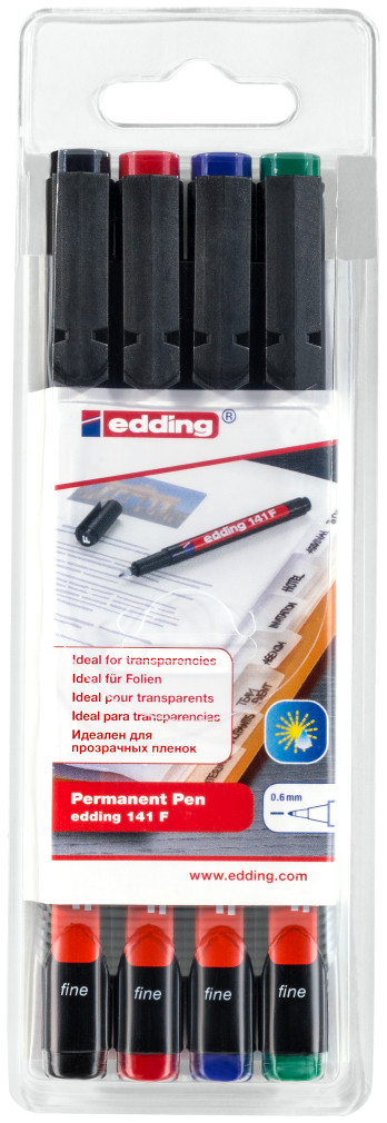 סט 4 טושי שקפים edding