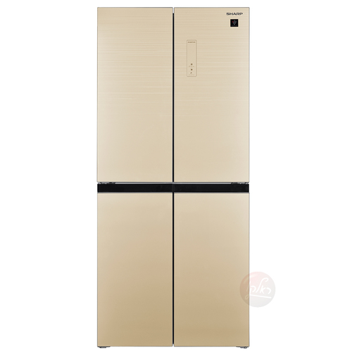 * מקרר Sharp SJ-8435-CH ארבע דלתות זכוכית בגוון שמפניה