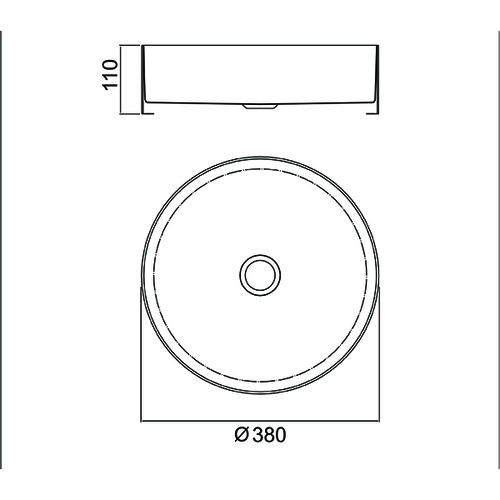 PAPPOS כיור נירוסטה עגול מונח PVD 11x38x38 כולל UP P (מקט 51200)