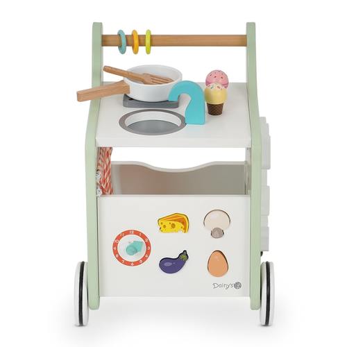 הליכון פעילות ועגלת מטבח מעץ - דייניז