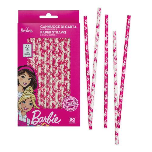 קשיות נייר ברבי 80 יח' DECORA 
