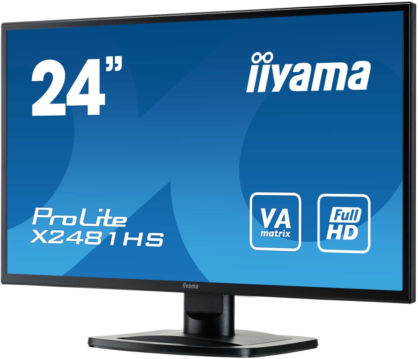 מסך מחשב IIYAMA Monitor 23.6" X2481HS-B1 ProLite VA Matrix 6ms VGA DVI HDMI Speakers