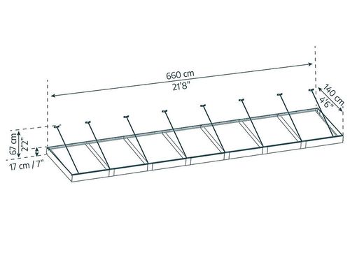 גגון Sophia XL אפור שקוף 1.4x6.6 מק