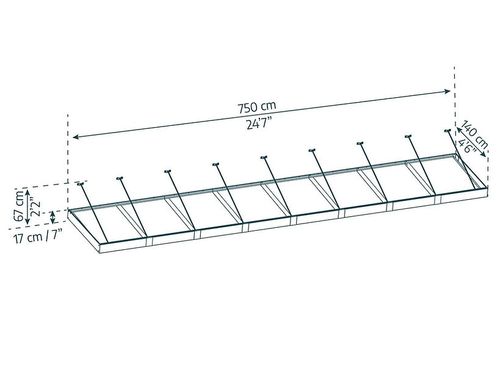 גגון Sophia XL אפור שקוף 1.4x7.5 מק