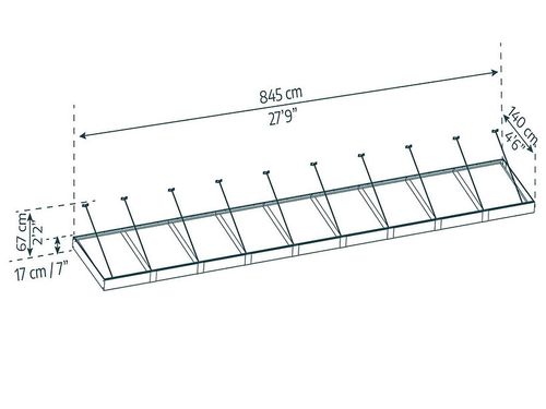 גגון Sophia XL אפור שקוף 1.4x8.5 מק