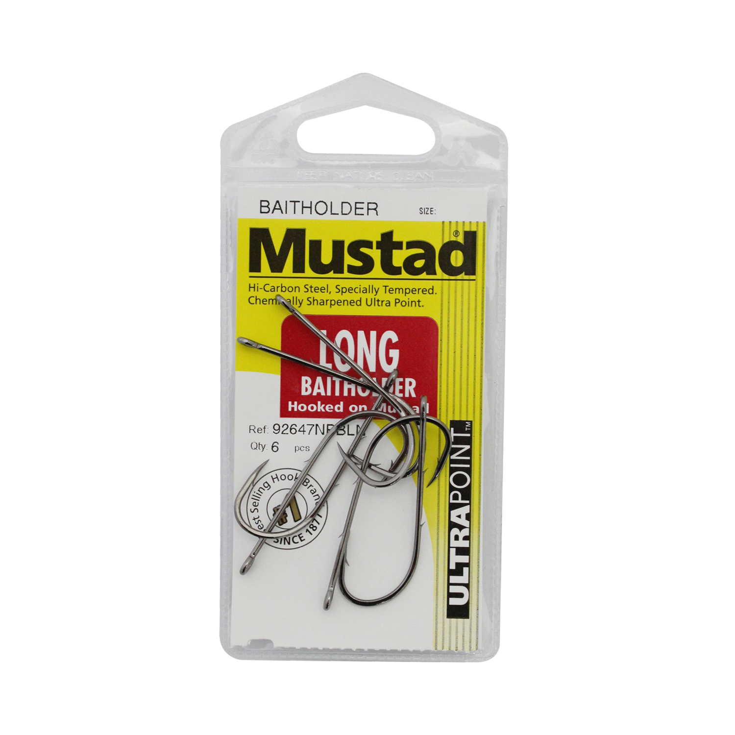 קרס מידה 2/0 - MUSTAD LONG BAITHOLDER