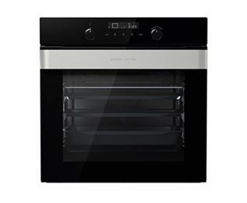 HY-BOP747ORAB תנור בנוי פירוליטי בעיצוב זכוכית שחורה עם ידית כסופה מסדרת אוראיטו