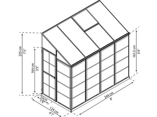 חממה ביתית 1.2x2.4 Lean To מק