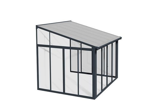 פרגולה אלומיניום סגורה SanRemo אפורה 3x3 עם קירוי שקוף מק