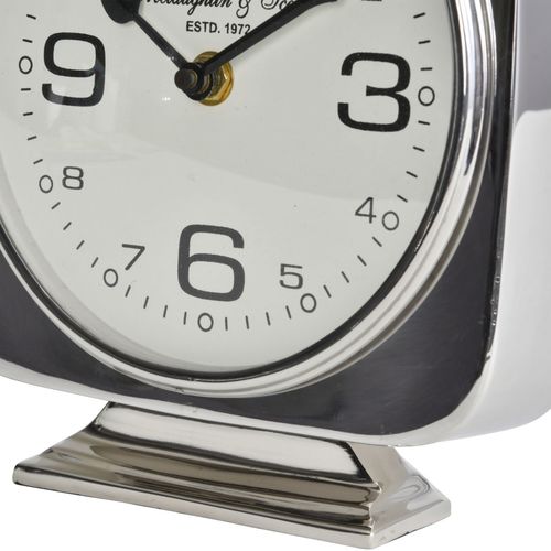 שעון שולחן מרובע רטרו ניקל  Vickery clock