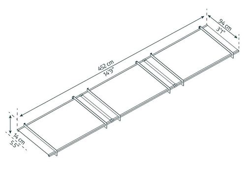 גגון Nancy אפור שקוף 1x4.5 מק