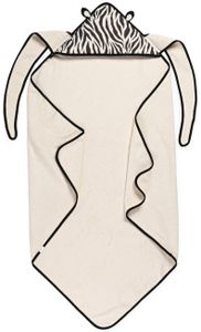 מגבת לתינוק עם כובע וקשירה לצוואר - זברה