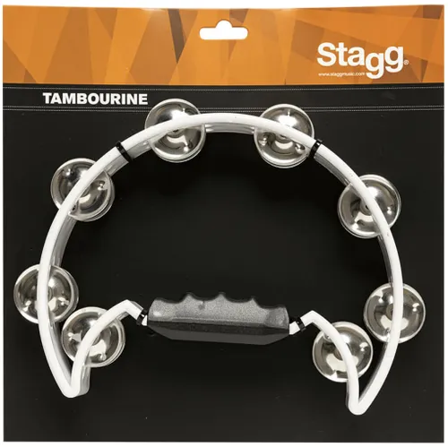 טמבורין חצי ירח בצבע לבן Stagg TAB-2 WH