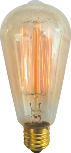נורת פחם אגסית ST64 60W הברגה E27 יורולוקס 
