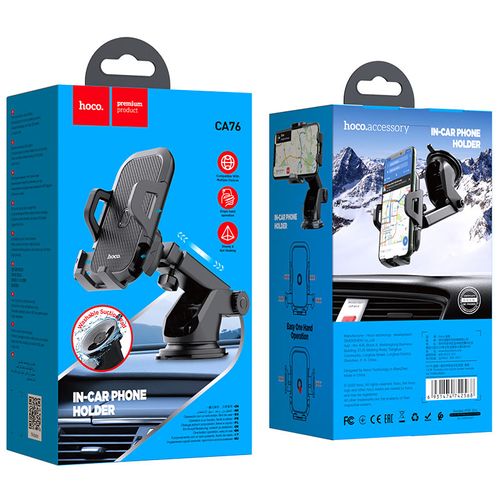 מעמד לטלפון נייד לרכב שחור לזכוכית Hoco CA76