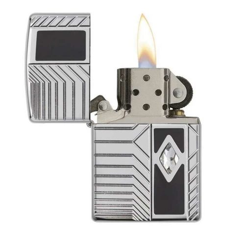 מצית זיפו אלגנטית, משובצת קריסטל ZIPPO