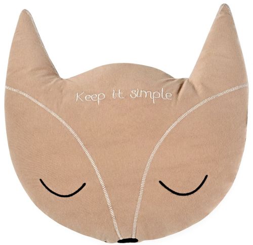 כרית נוי מבד 100% כותנה ג'רסי מסדרת KEEP IT SIMPLE - שועל חום