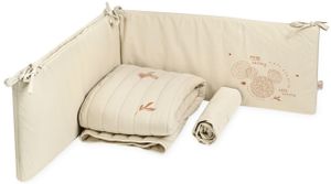 סט מצעים 3 חלקים למיטת תינוק מבד 100% כותנה מסדרת מיקי תיפורים