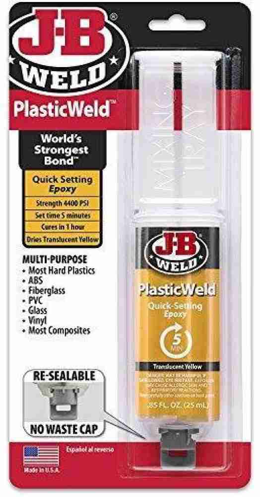 דבק אפוקסי דו רכיבי PLASTICWELD חזק לפלסטיק JB WELD בעוצמת חוזק 3900 PSI
