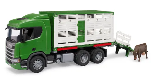משאית להובלת חיות Scania Super עם נגרר ניתק ובובת פרה
