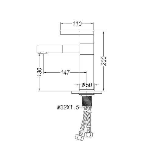 ברז פרח נמוך לכיור אינטגרלי פיה מסתובבת ניקל מוברש