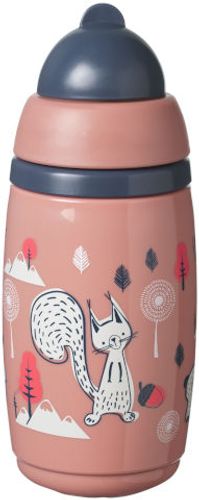 בקבוק שתיה מבודד חום/קור עם קש אנטיבקטריאלי לגיל 12 חודשים+ בנפח 266 מ''ל - ורוד