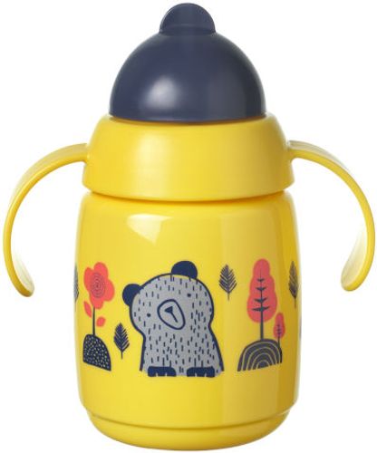 כוס שתיה ואימון עם קש מתקפל ללא נזילות 300 מ''ל לגיל 6 חודשים - צהוב