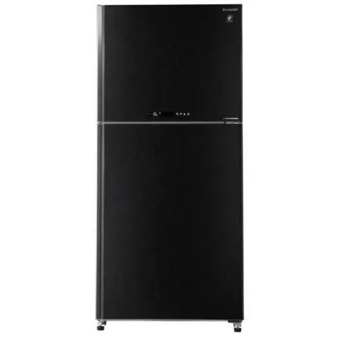 מקרר 2 דלתות מקפיא עליון 600 ליטר מבית SHARP דגם SJ-GV69G-BK גימור זכוכית שחורה