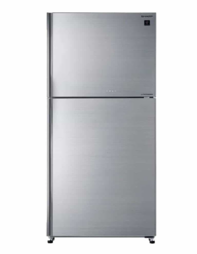 מקרר 2 דלתות מקפיא עליון 600 ליטר מבית SHARP דגם SJ-GV69G-SL גימור זכוכית כסופה
