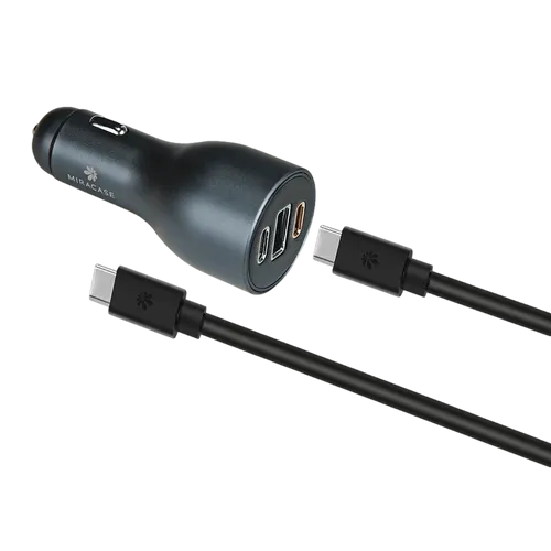 מטען מהיר לרכב  PD120W+ כבל Type c to Type c