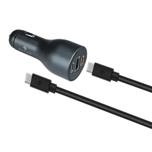 מטען מהיר לרכב  PD120W+ כבל Type c to Type c