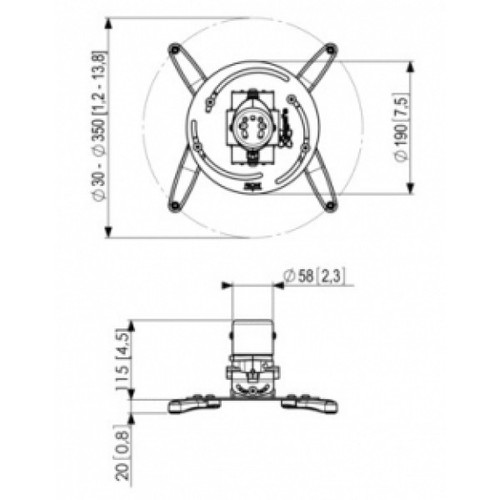 מתקן תלייה תקרתי למקרן PPC1000