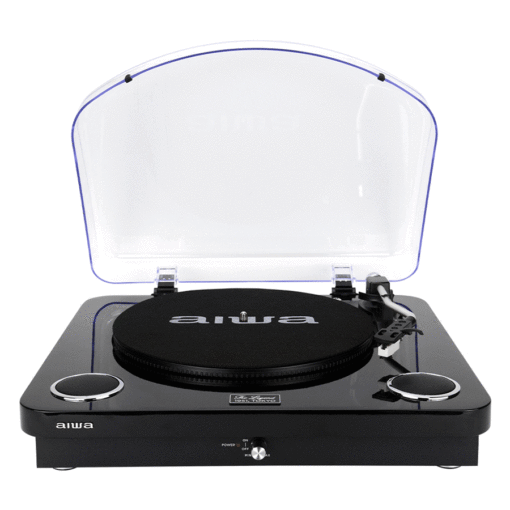 פטיפון כולל זוג רמקולים מובנים שחור Aiwa GBTUR-120BKMKII