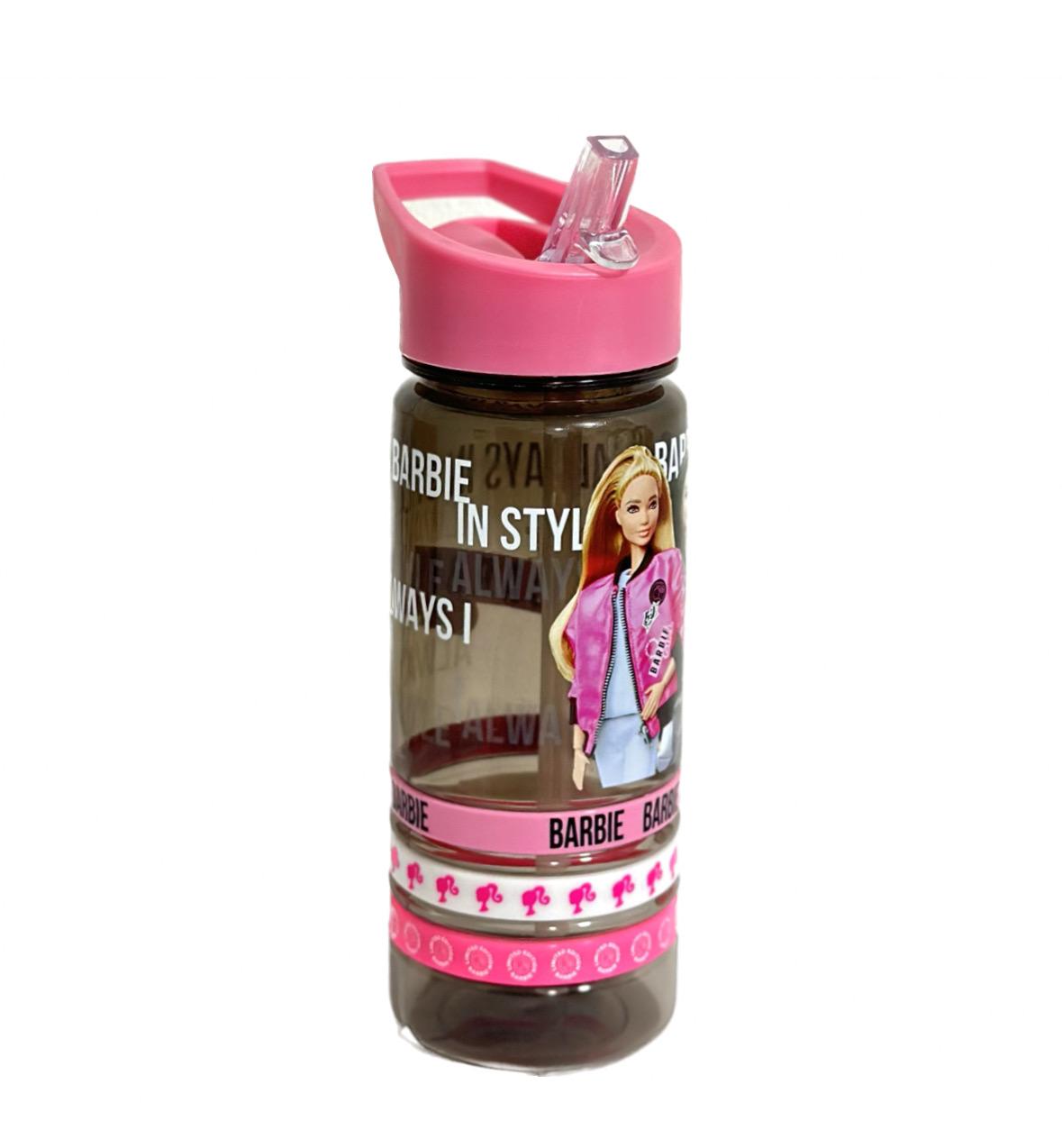 בקבוק 500מ"ל פלסטיק עם צמידים - barbie