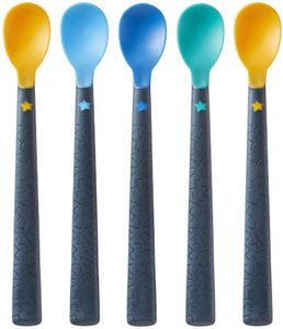 5 כפיות האכלה ארוכות ורכות לתינוק softee נוחות לאחיזה (4 חודשים+)