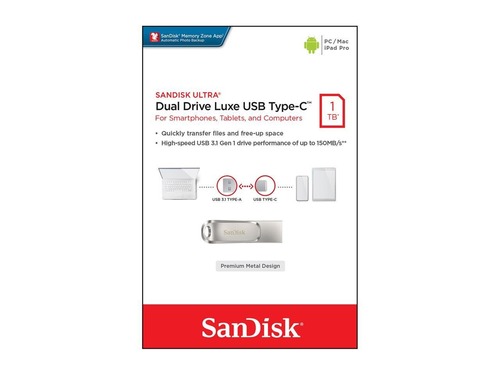 דיסק און קי SanDisk - Dual Drive Luxe USB Type-C 1TB SDDDC4