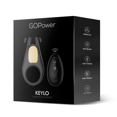טבעת רטט נטענת שלט רחוק Go Power - Keylo Penis Ring with Remote Control
