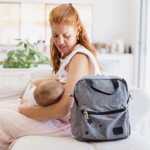 תיק החתלה Gitta Basic גיטה בייסיק - ג'ינס אפור/כחול 3 כוכבים