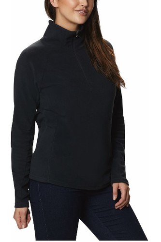 חולצת מיקרו-פליז לנשים GLACIAL 4 HALF ZIP Black