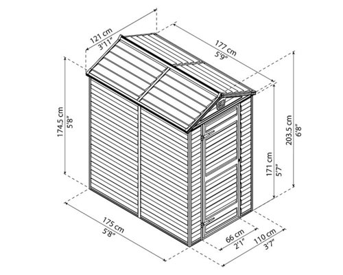 מחסן גינה Skylight אפור 1.2x1.8