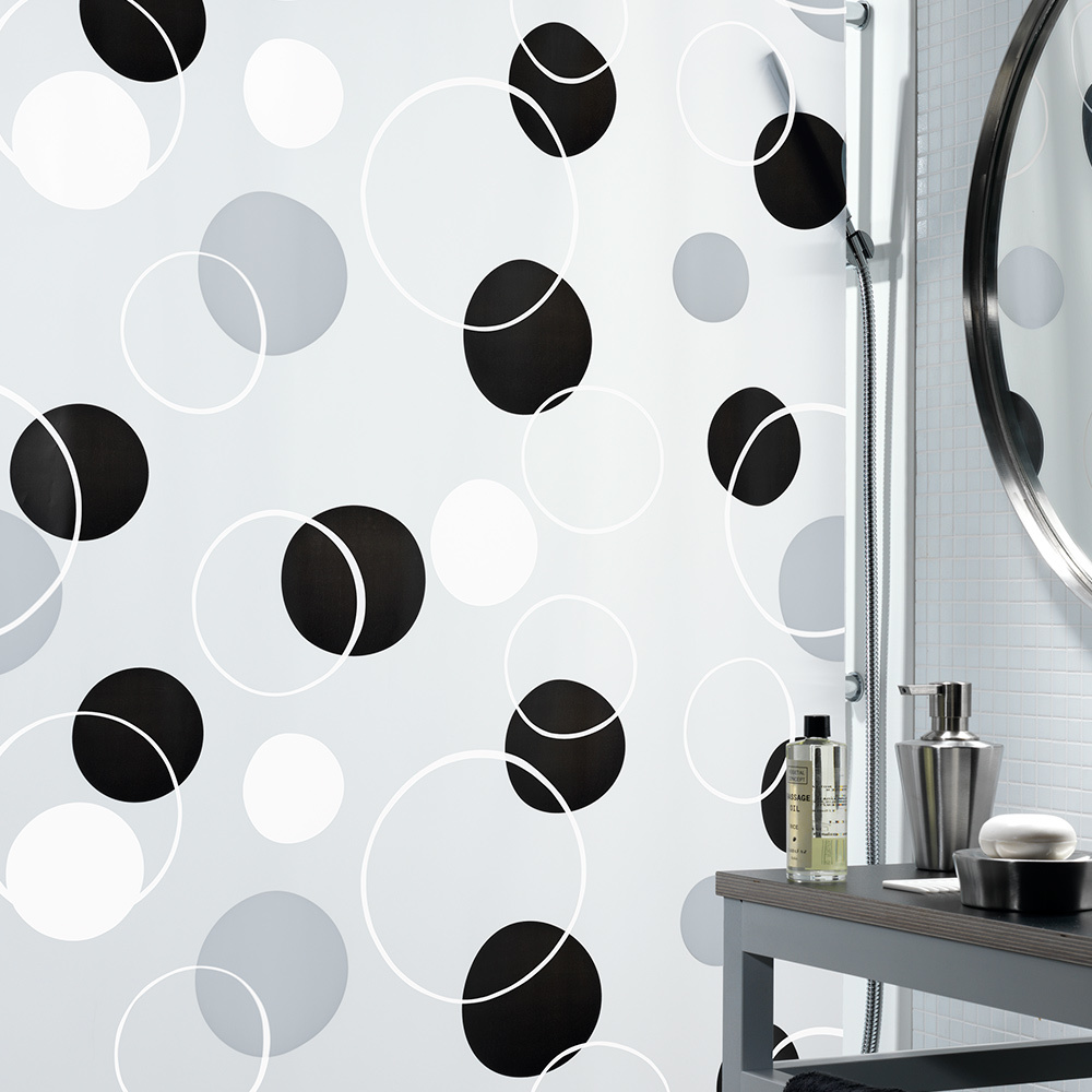 וילון BUBBLE 180X200 - 13043 שחור Spirella