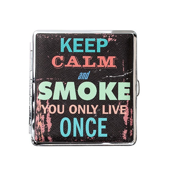 קופסת מתכת שטוחה לסיגריות SMOKE