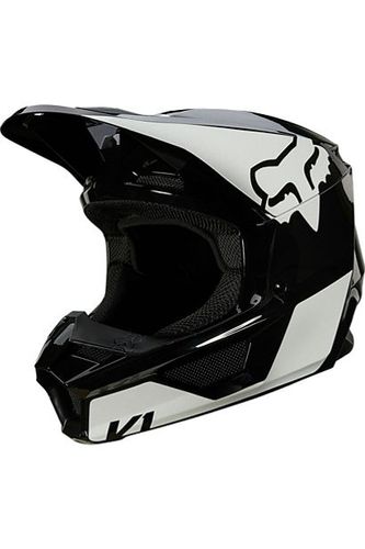 קסדת ילדים פוקס שחור / לבן -  FOX V1 REVN YTH V21