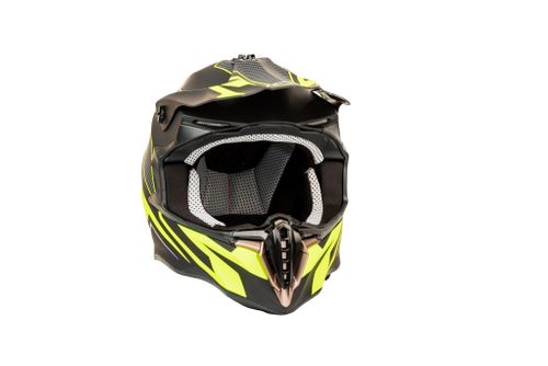 מבצע קסדת שטח שחור / צהוב מט DFX HELMET + משקפי אבק מתנה