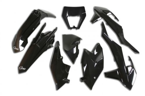 סט פלסטיקה מלא לאופנוע צבע שחור UFO PLATSIC KIT KTM EXC/EXCF 2017-2019