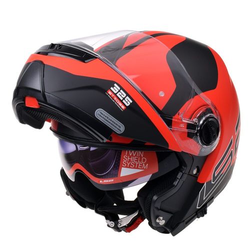קסדה נפתחת אל אס 2 אדום / שחור מט LS2 FF325 STROBE