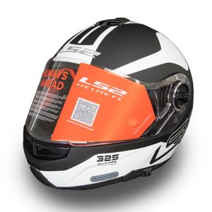קסדה נפתחת אל אס 2 שחור / לבן מט LS2 FF325 STROBE