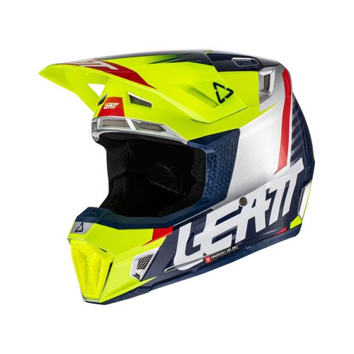 קסדת ליט 7.5 צהוב כולל משקפי אבק - LEATT MOTO 7.5 LIME V22