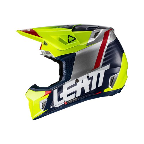 קסדת ליט 7.5 צהוב כולל משקפי אבק - LEATT MOTO 7.5 LIME V22